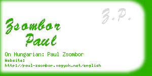 zsombor paul business card